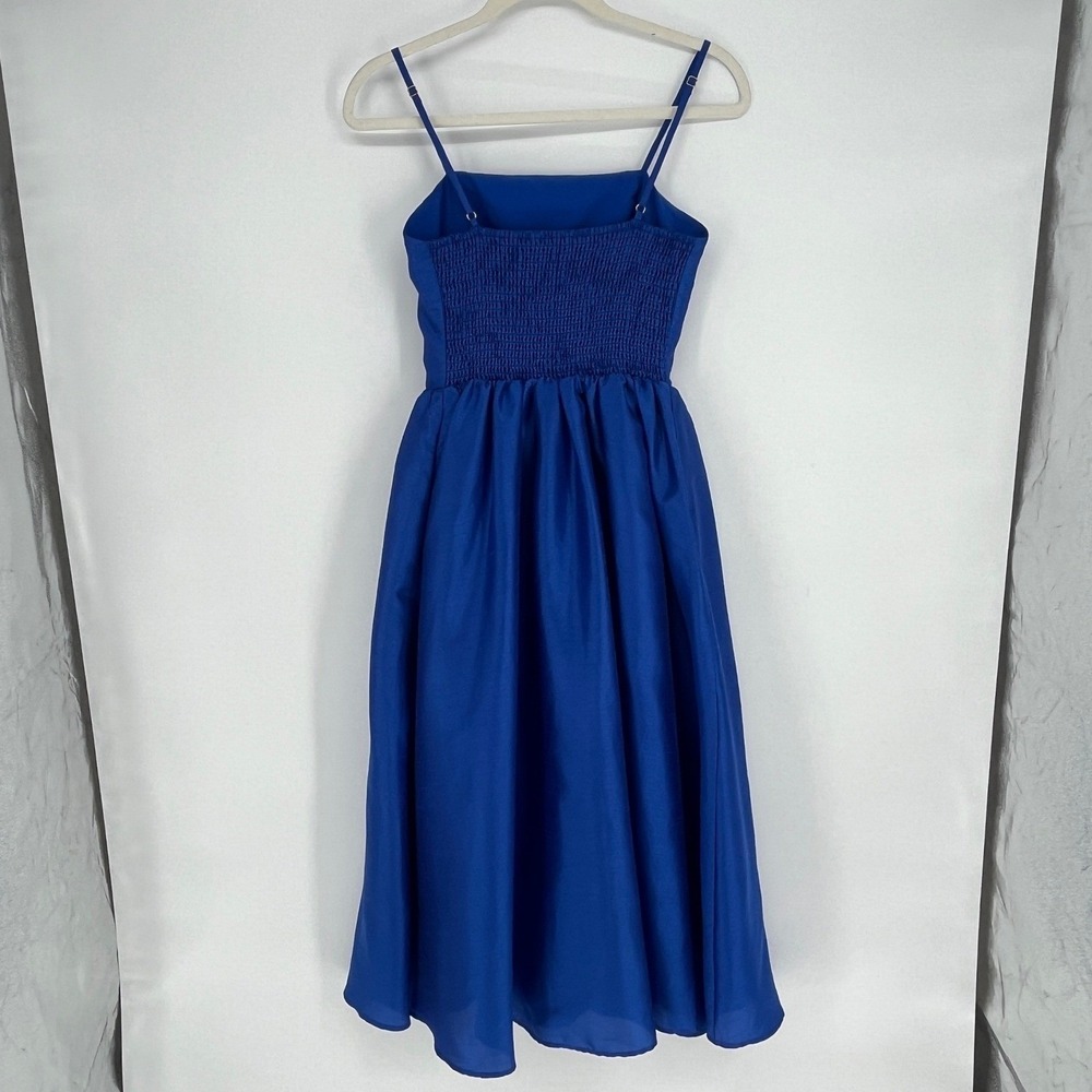 Hutch Royal Blue Midi Dress Medium Spaghetti Strap Fit Flare Wedding Guest - Picture 3 of 8